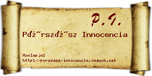 Pórszász Innocencia névjegykártya
